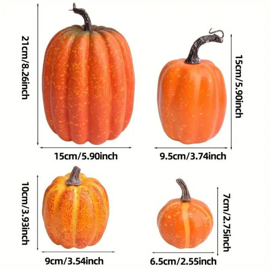 7Pcs Artificial Pumpkins Fall Decoration Assorted Faux Pumpkin Cute Foam Pumpkins for Home Outside Halloween Decorating (White)