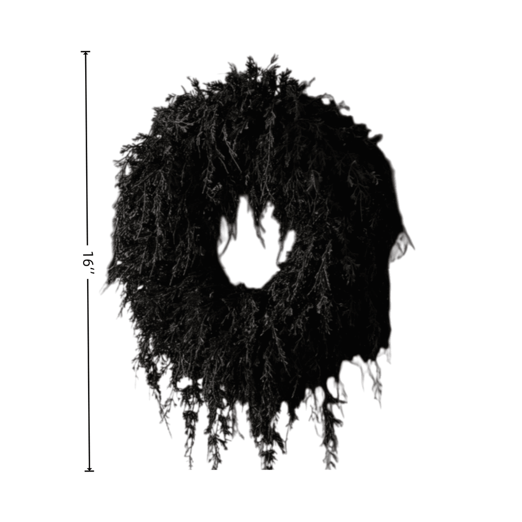 Halloween Black Garland with LED Lights 70.87 Inch Gothic Foliage for Mantel Stair Halloween Party Home Indoor Decor