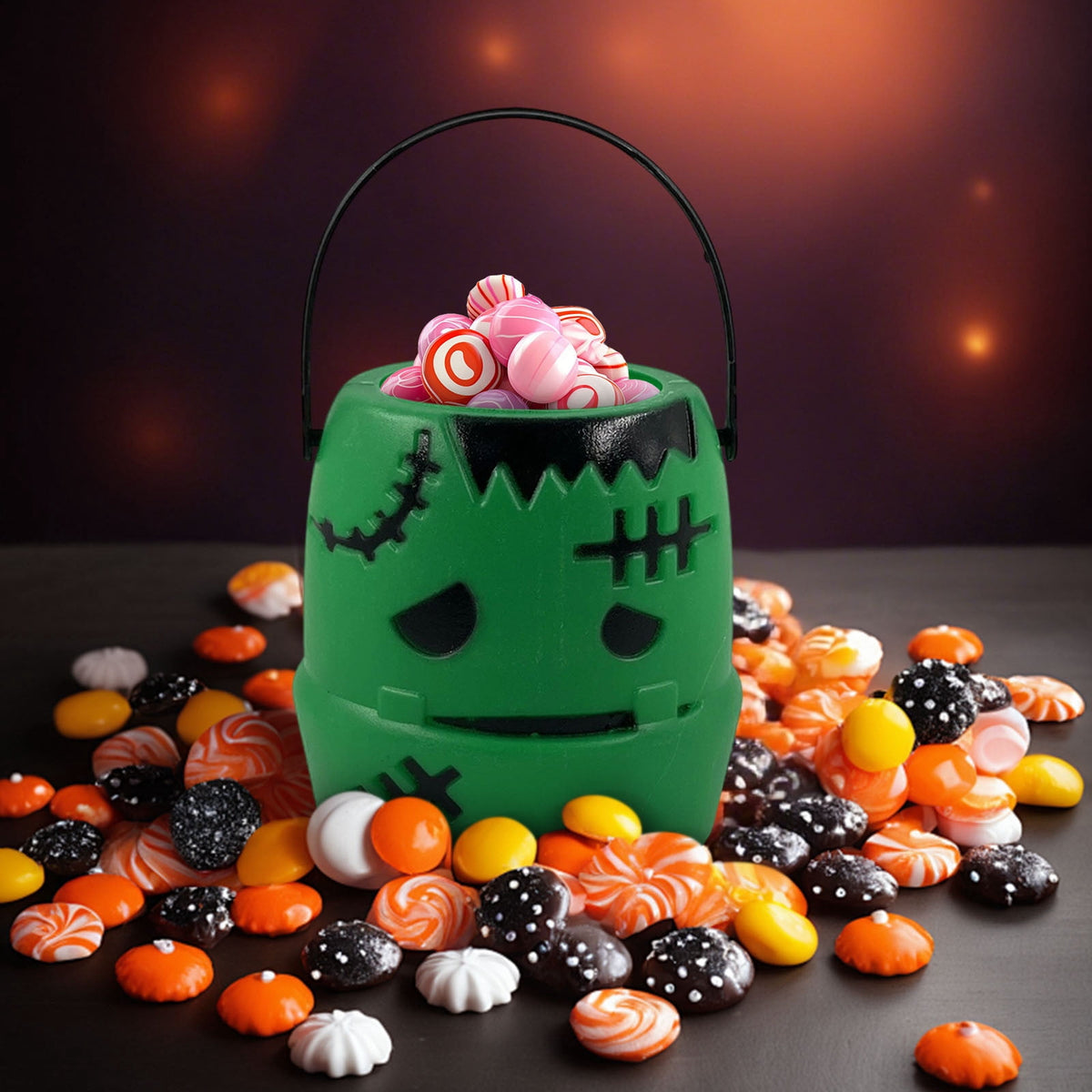 Kyusrd Trick or Treat Halloween Lantern Pumpkin Decoration Lighted Table Centerpieces Ornaments Spooky Pumpkin Prop Decor Decorative Wedding Candy Bowl Organizer Canisters