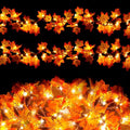 AGCAN 3 Pack Maple Leaf String Light, Total 60 LED 30Ft Artificial Fall Decor Leaf Light USB Operated Centerpiece Table Decorations for Autumn Harvest, Thanksgiving, Halloween, Indoor