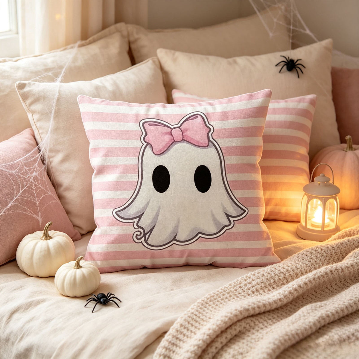 AuroraX Halloween Ghost Decor Outdoor Halloween Decoration Courtyard Tabletop Desktop Haunted Halloween Decoration for Yard Garden Pink