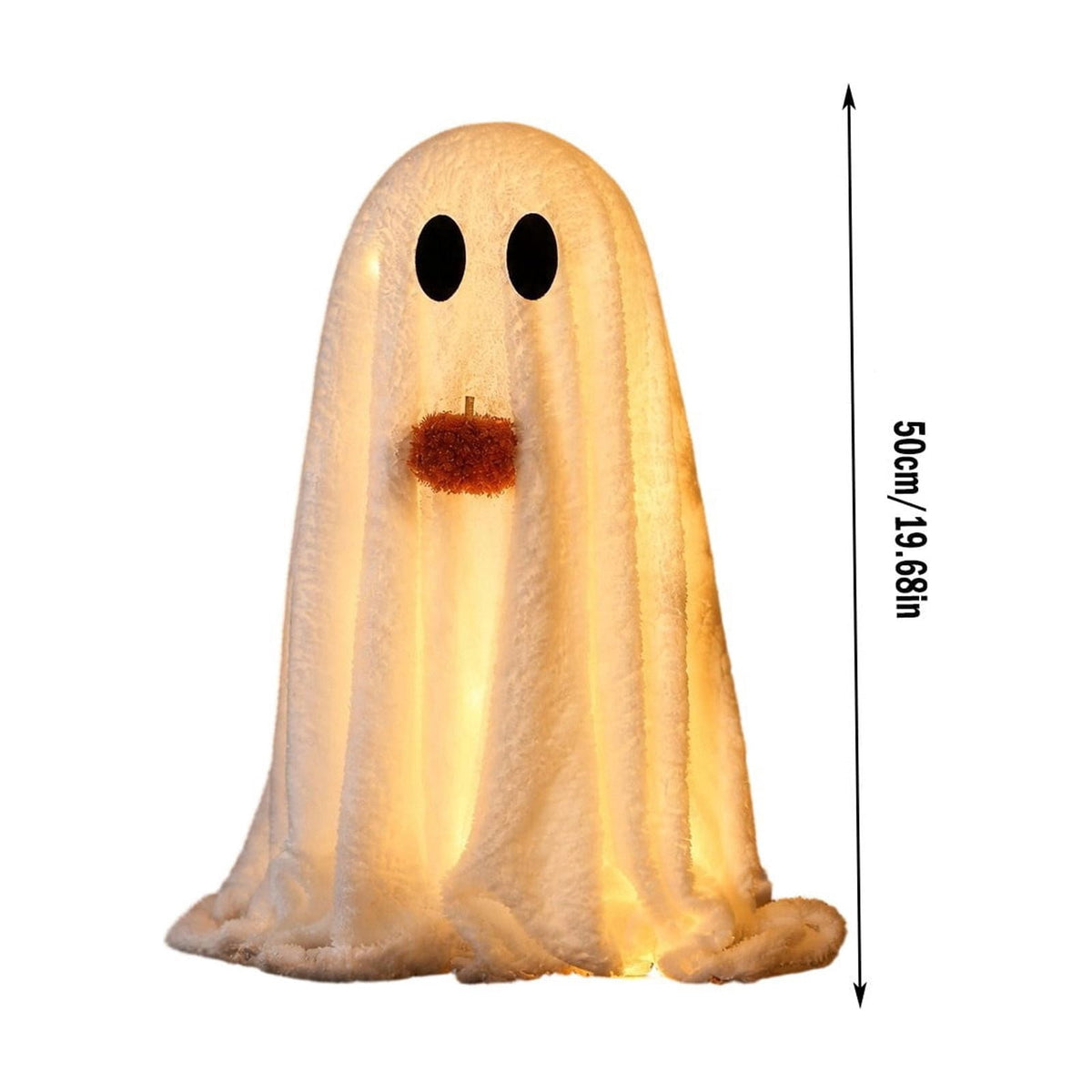 Clearance! Halloween Yard Decorations Light Up Ghost with Bow for Outdoor Front Porch Patio Lawn Garden Entryway Scary House Display Spooky Holiday Party Prop Home Decor