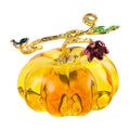 Chanana Mini Crystal Pumpkin Collectible Figurines, Hand Blown Glass Pumpkin Figurine, Glass Paperweight Tabletop Decorative Ornaments for Fall Harvest Thanksgiving Halloween Home Decor