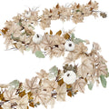 Cheapark 68 Inch Pumpkin Maple Leaf Garland - Halloween Thanksgiving Door Hanging - Artificial Rattan Swag - Party Entryway Decor
