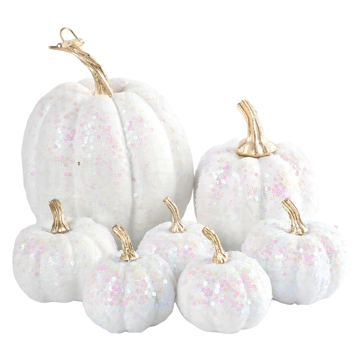 FXMLRLK Pink Velvet Pumpkins Fall Decor, 7PCS Artificial Glitter Pumpkins for Halloween Thanksgiving Day Home Centerpieces for Tables Seasonal Holiday Decor