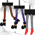 Fnochy Halloween Witch'S Legs For Wreath Plush Stuffed Witch Legs With Shoes Sticking Out Of Window Door Car Auto Trunk Outdoor Wicked Novelty Hanging Witch Legs Car Trunk Yard Decorations Clearance