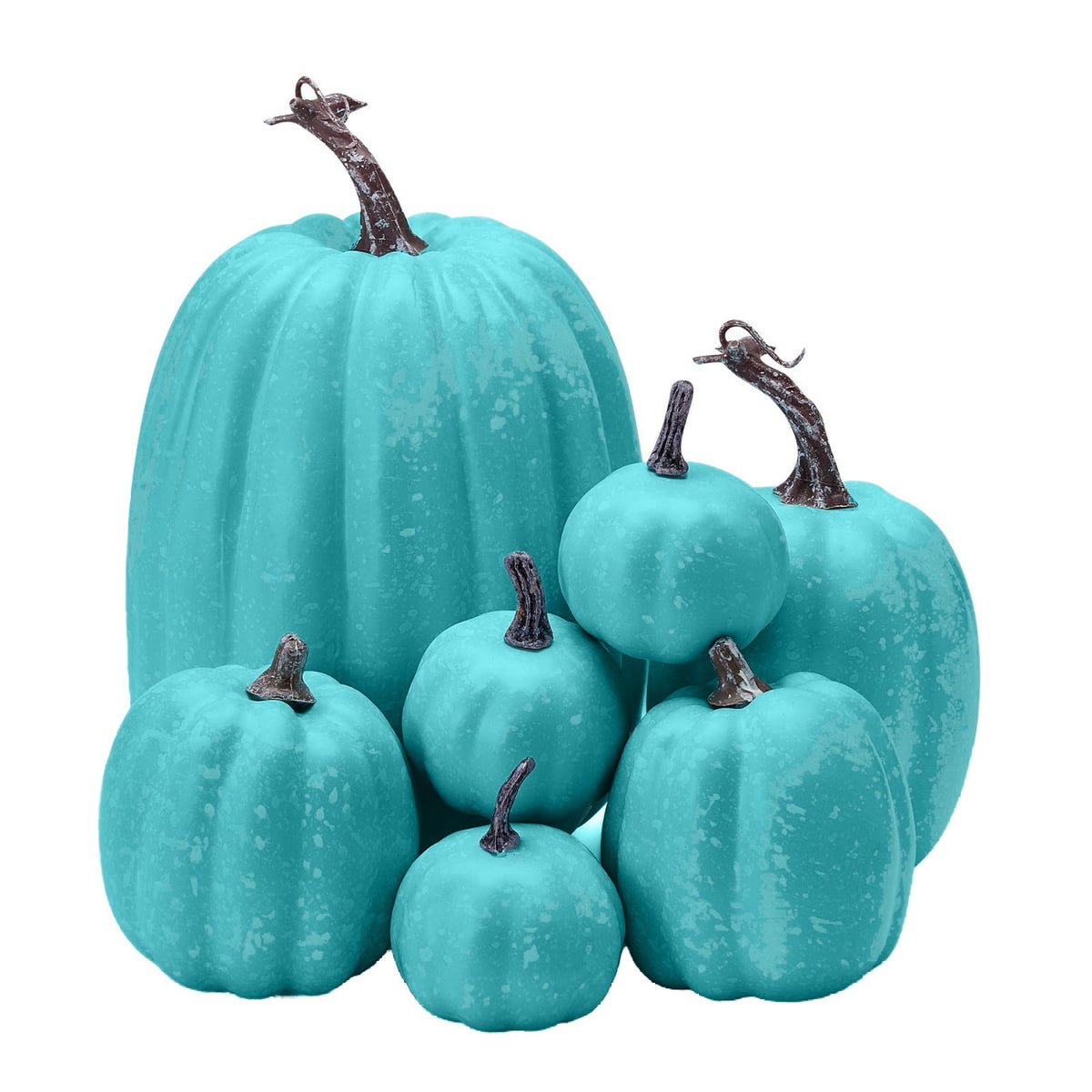 7 Pcs Assorted Size Artificial Pumpkin Set, Realistic Foam Pumpkin Decorations for Halloween Fall Harvest Decor, Thanksgiving Table Decor Centerpiece, Farmhouse Seasonal Home Decor and Party Display
