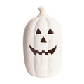 Halloween Decoration White Tall Jack O Lantern, Hollow Smiling Pumpkin Tabletop Accent for Mantel, Porch and Party Display, 9.84 in