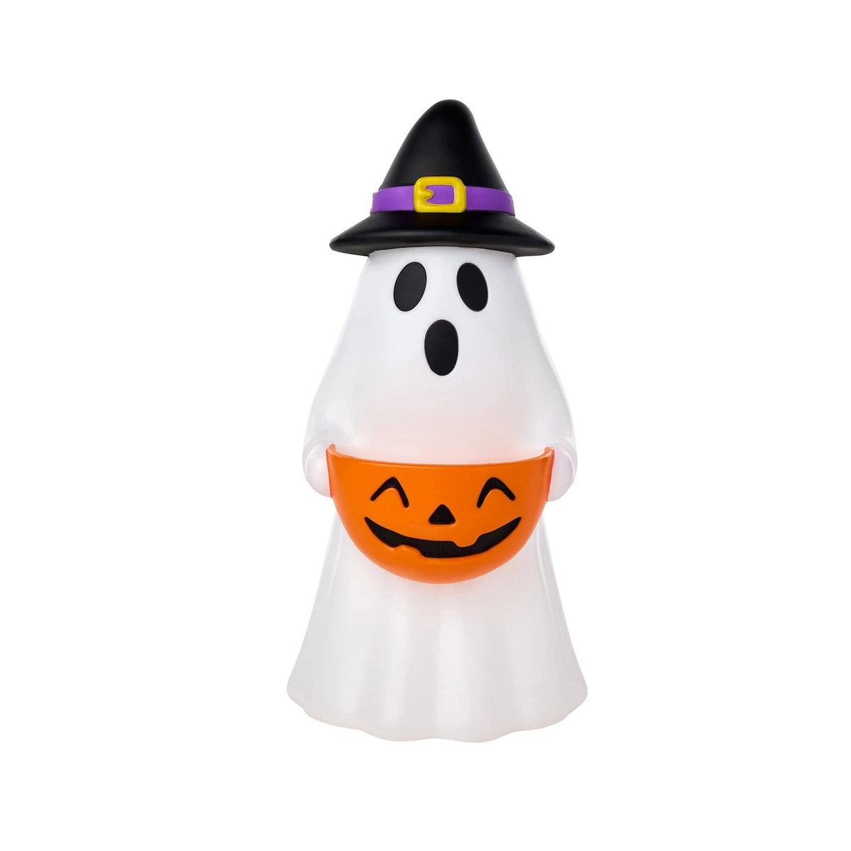Halloween Decoration Ghost Figurine 11in Resin Ghost Statues with Pumpkin Candy Bowl for Outdoor Indoor Front Door, Porch Yard Lawn Party Decor