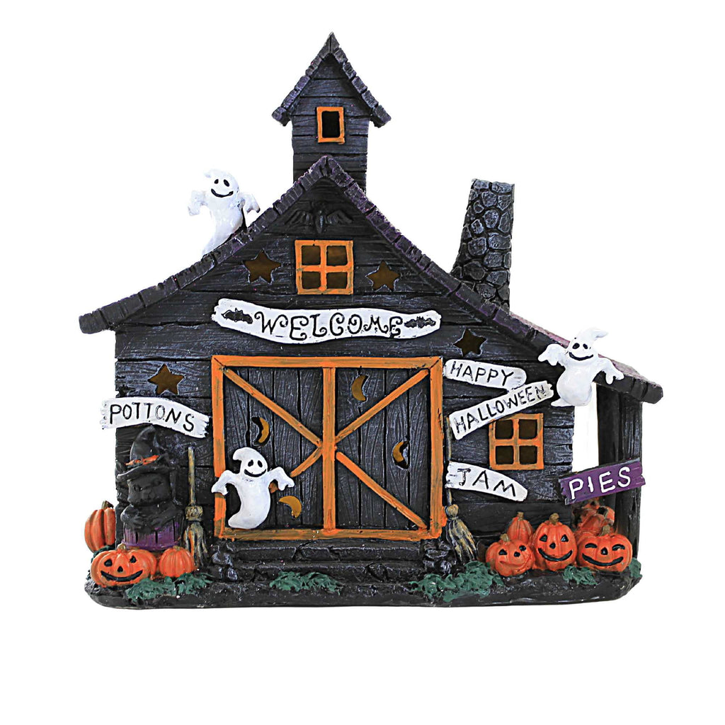 Transpac 11.00In Haunted House With Pumpkins, Polyresin, Scary Halloween Th00703