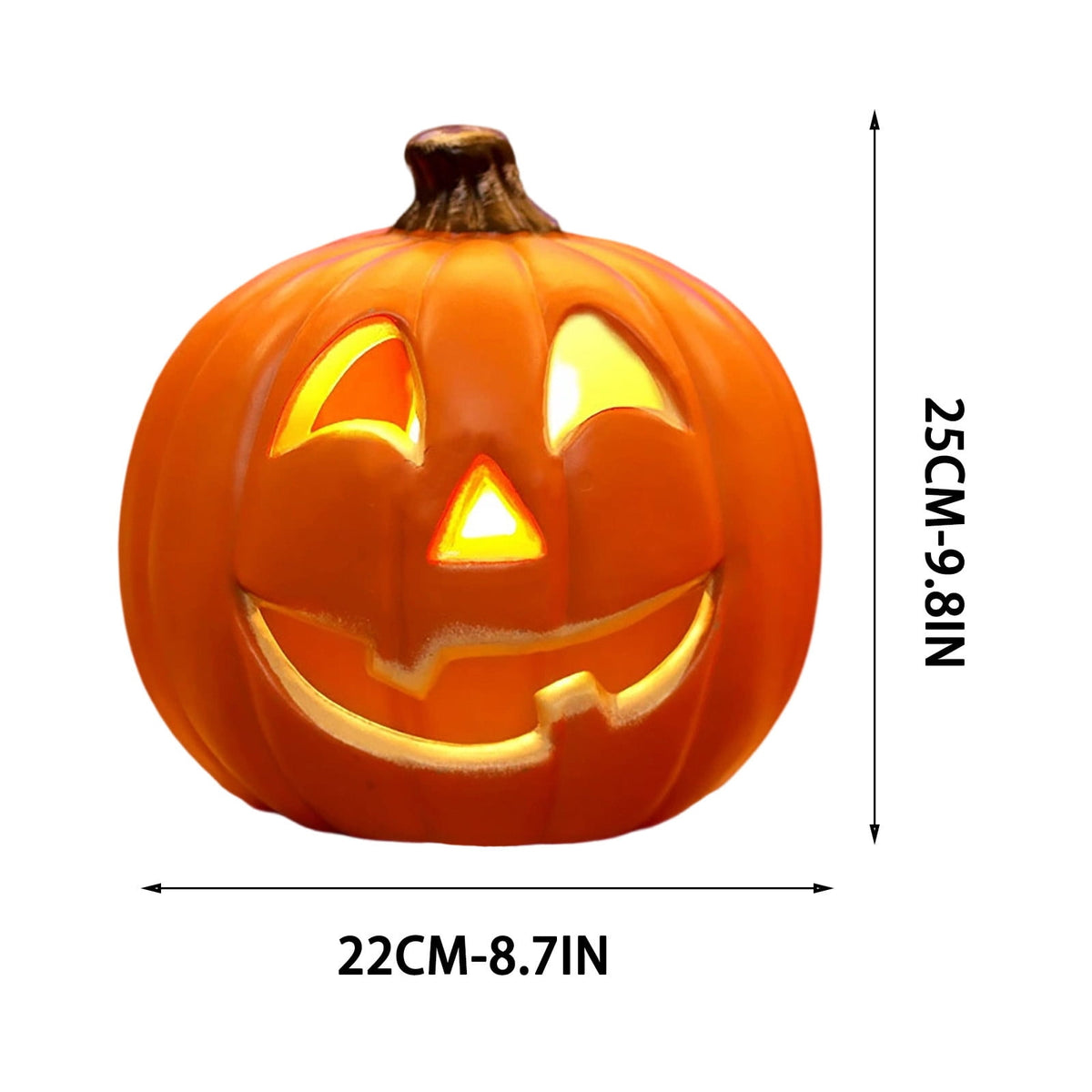Halloween Lighted Pumpkin Large Plastic LED Pumpkin Decoration for Outdoor Yard Porch Home Storefront Shopping Mall Holiday Display Decor