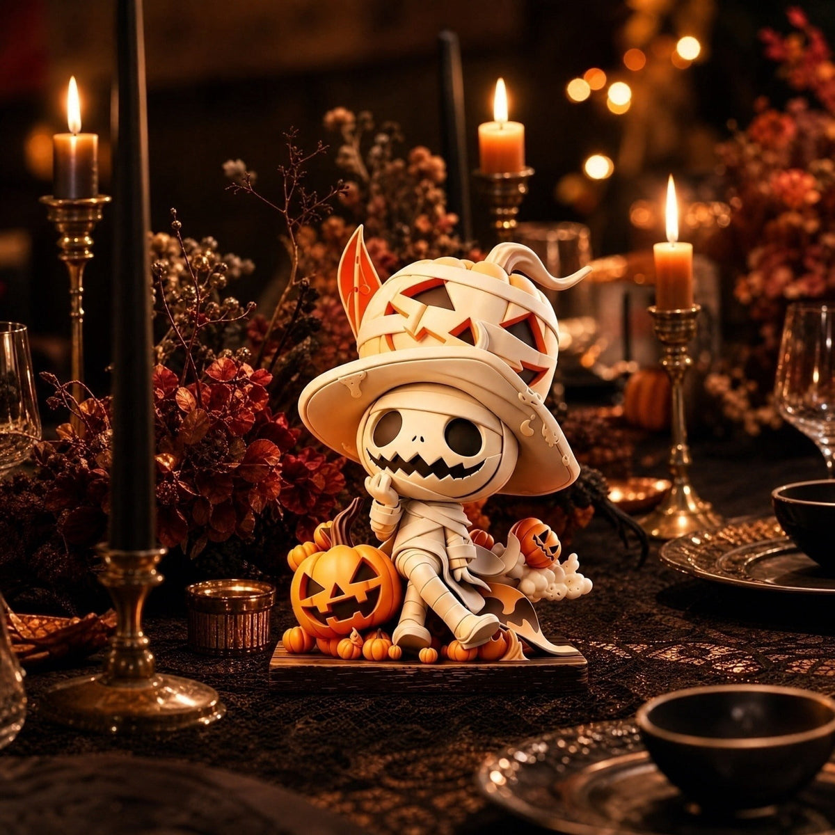Halloween 2D Wooden Decoration, Ghost Pumpkin Cafe Tabletop Decor with Spooky Tavern Scene Design, Halloween Home Decor for Shelf Mantel Desk Display, Fall Decor and Seasonal Home Decorations