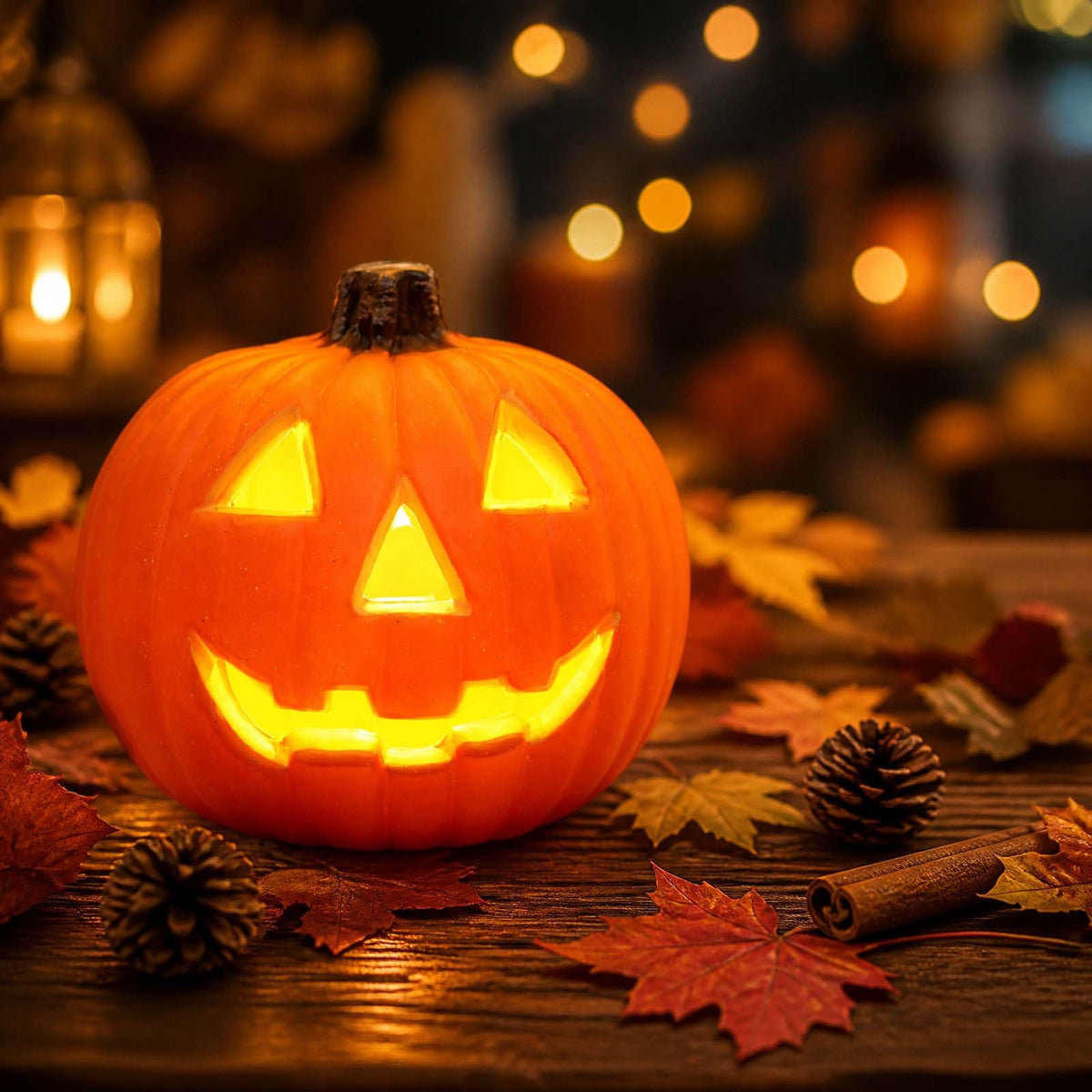 Halloween Pumpkin LED Light Lamp Blow Mold Pumpkin Decoration For Tabletop Shelf And Mantel