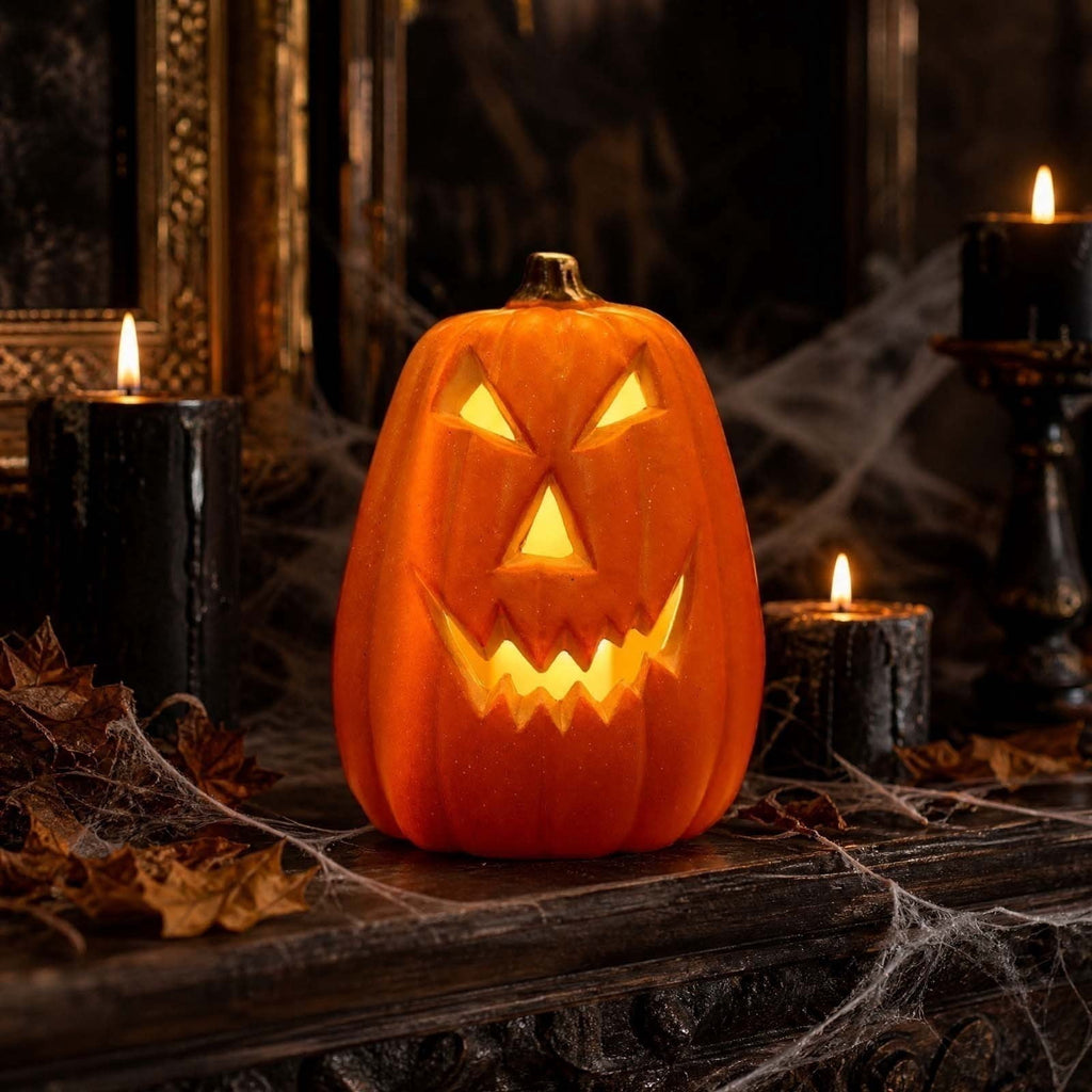Halloween Pumpkin LED Light Lamp Blow Mold Pumpkin Decoration For Tabletop Shelf And Mantel