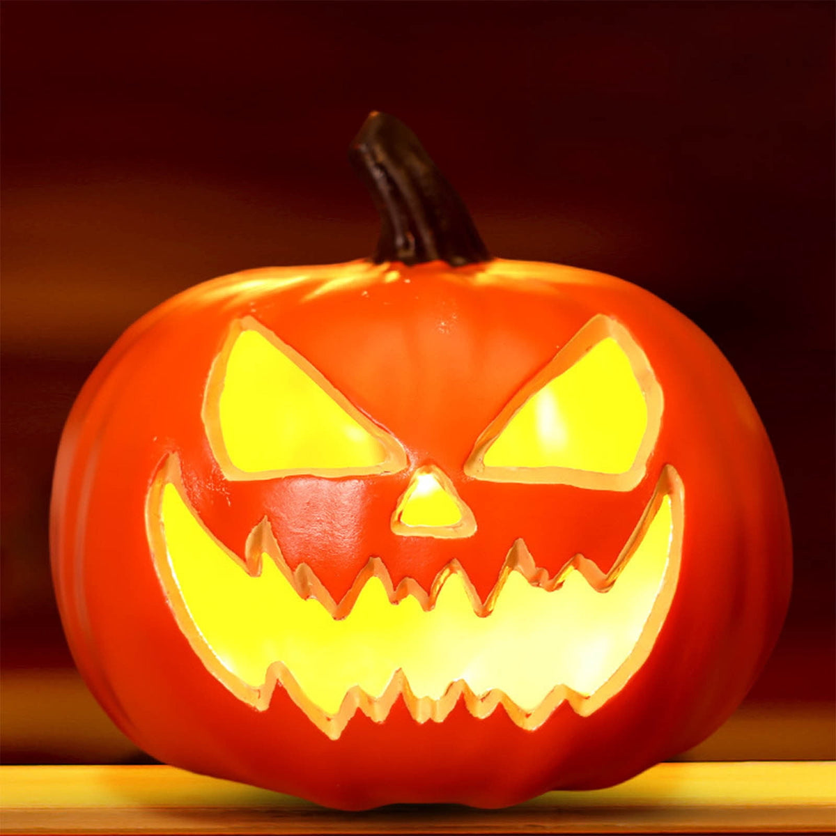 Halloween Pumpkin Lamp Light Decor,Battery Operated Halloween Jack-O-Lantern,Spooky Vintage LED Lighted Pumpkin Lights for Outdoor Indoor Tabletop Front Door Porch Garden Patio Yard