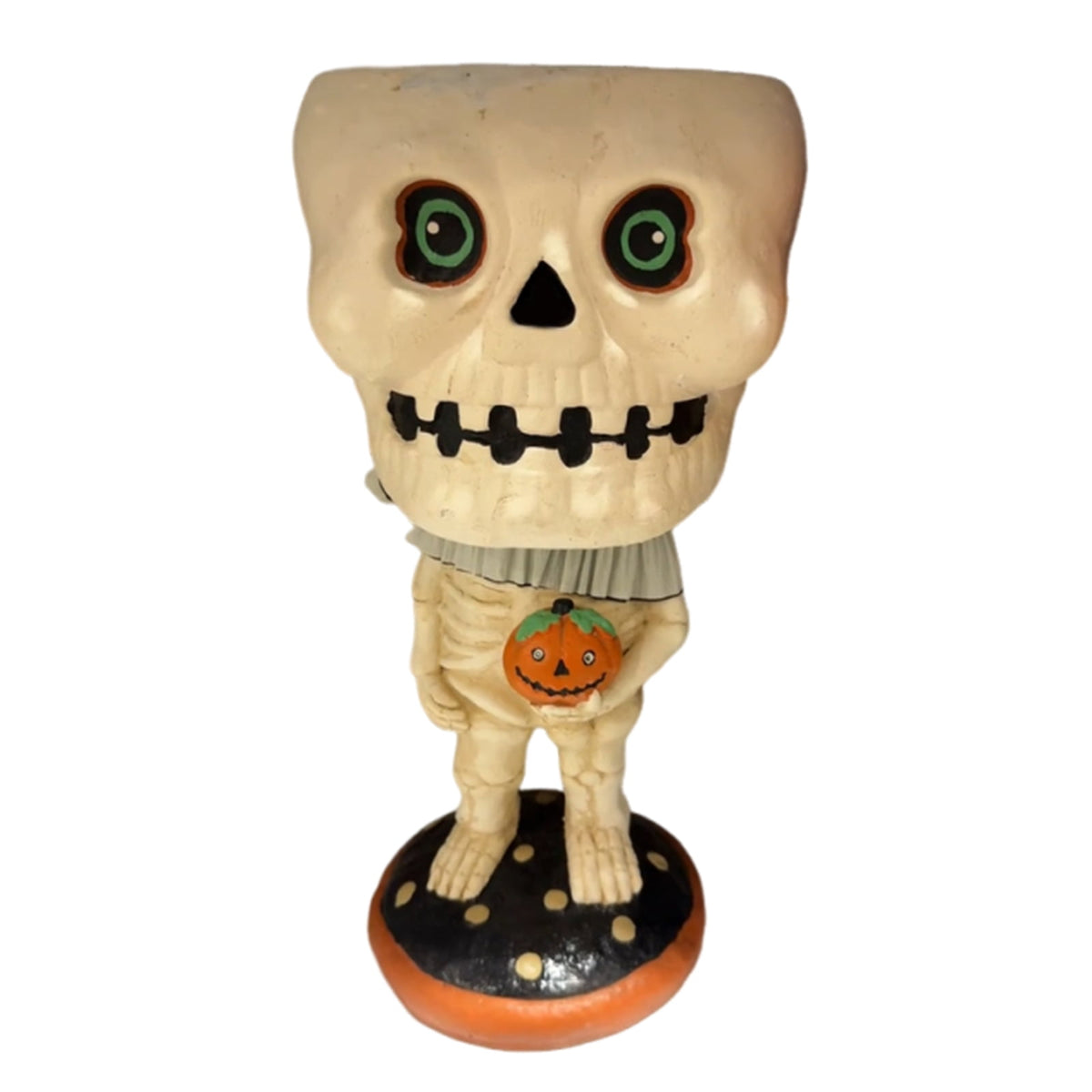 Halloween Decoration Ghost Figurine 11in Resin Ghost Statues with Pumpkin Candy Bowl for Outdoor Indoor Front Door, Porch Yard Lawn Party Decor