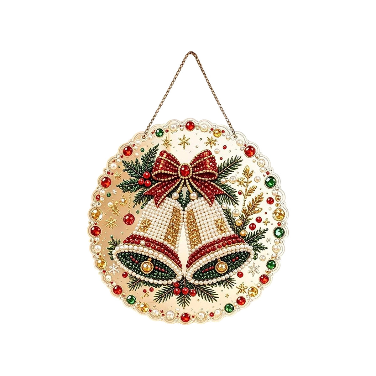 JWZZYD DIY Christmas Pearl Painting Art Kit with Frame, 9.8" Christmas Pearl Beads Art Craft Set, Gemstone Dots Beads for Holiday Christmas Wall Decor, Decoration Gift(Reindeer)