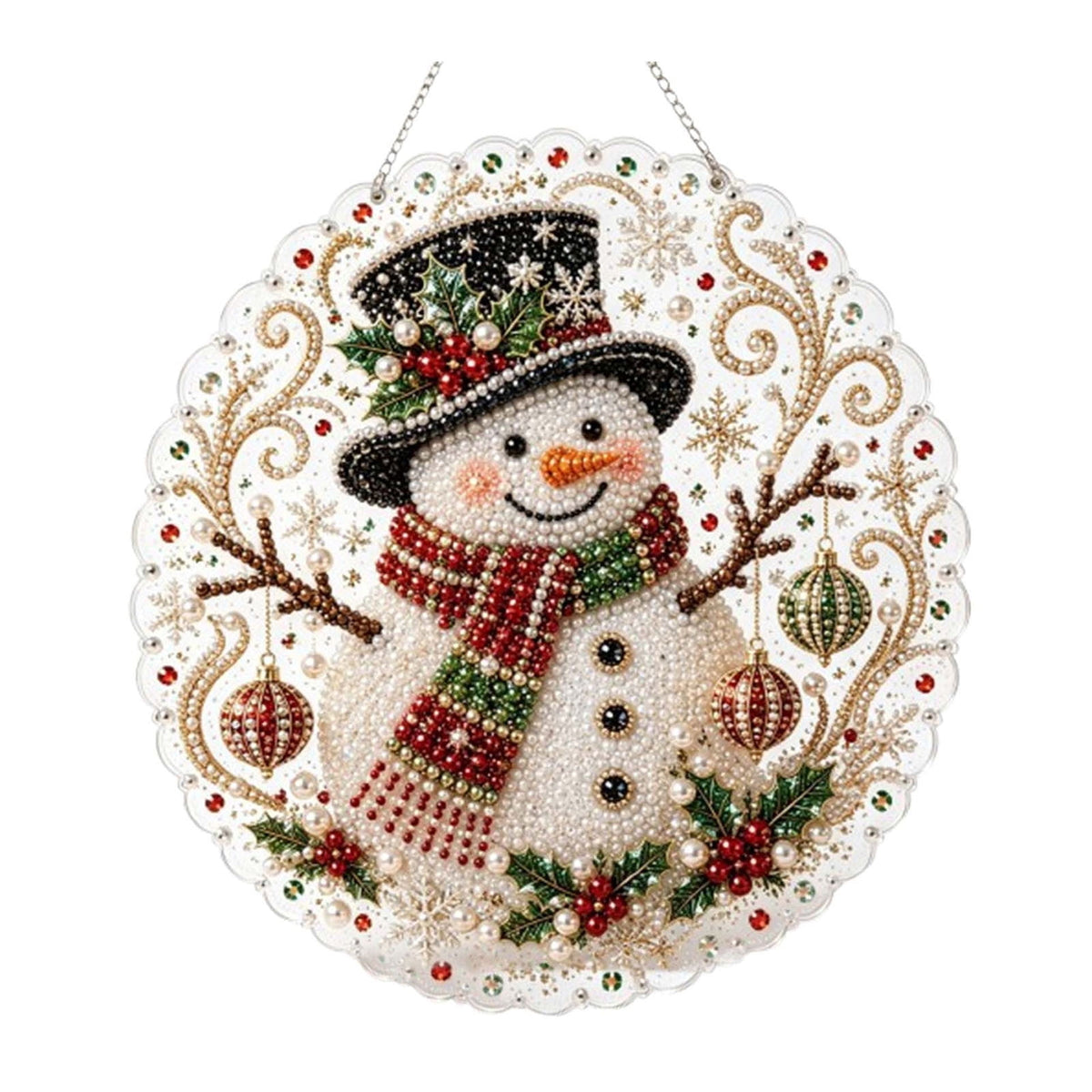 JWZZYD DIY Christmas Pearl Painting Art Kit with Frame, 9.8" Christmas Pearl Beads Art Craft Set, Gemstone Dots Beads for Holiday Christmas Wall Decor, Decoration Gift(Reindeer)