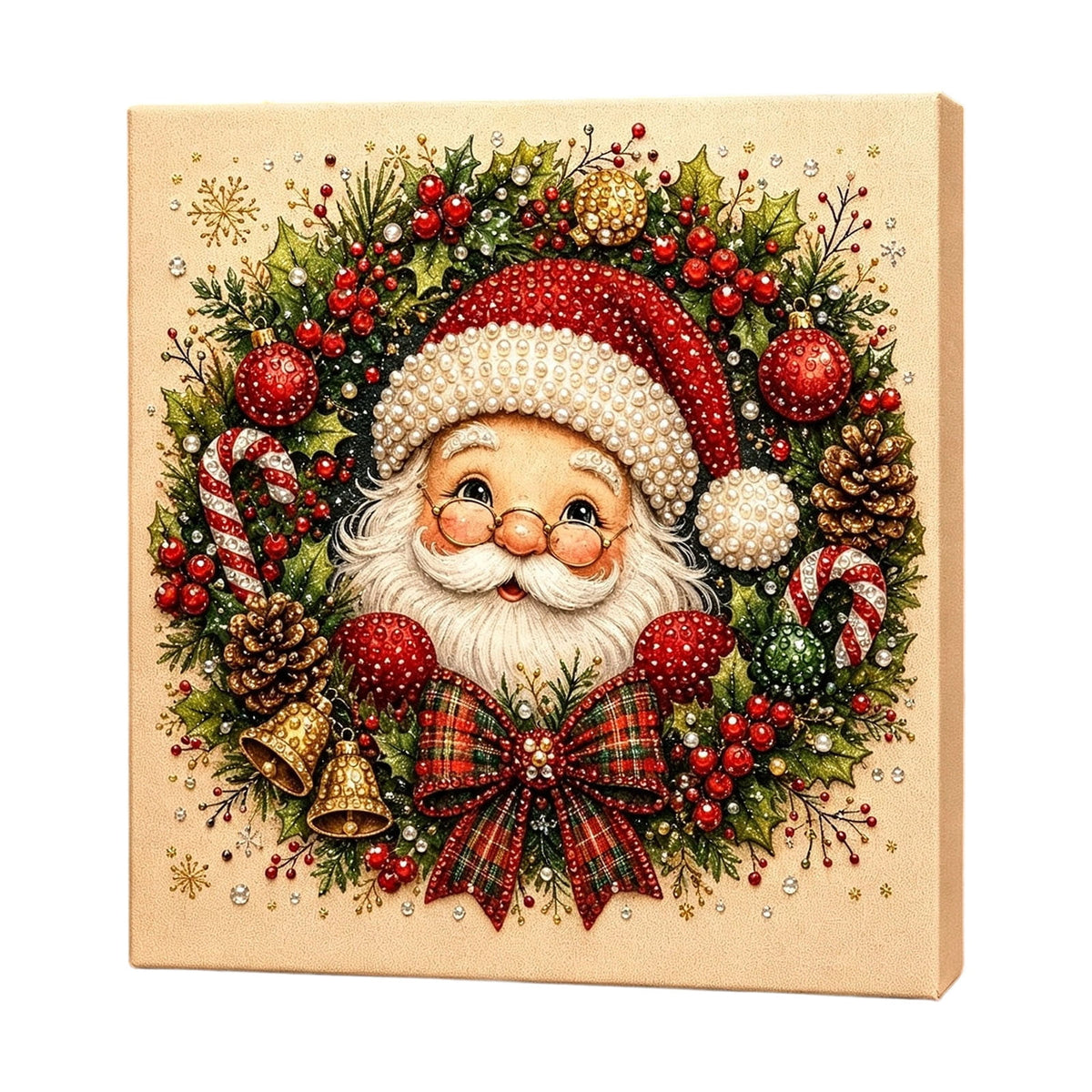 JWZZYD DIY Christmas Pearl Painting Art Kit with Frame, 9.8" Christmas Pearl Beads Art Craft Set, Gemstone Dots Beads for Holiday Christmas Wall Decor, Decoration Gift(Reindeer)
