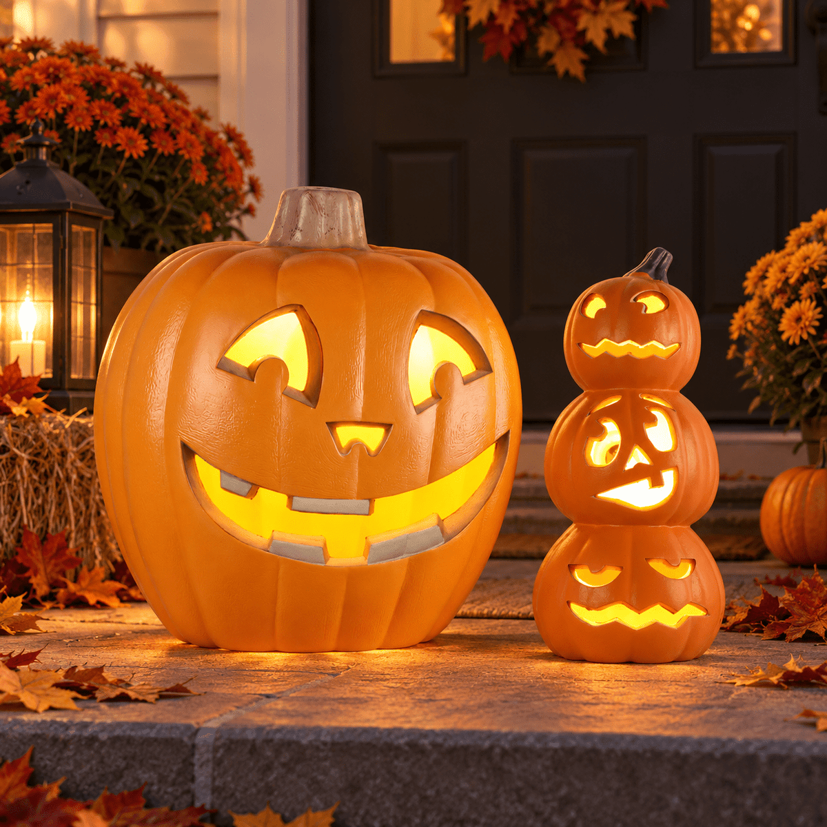 6" Jack O' Lantern - Battery Operated Halloween Pumpkin Lantern - Waterproof for Indoor Outdoor Decorations Favors