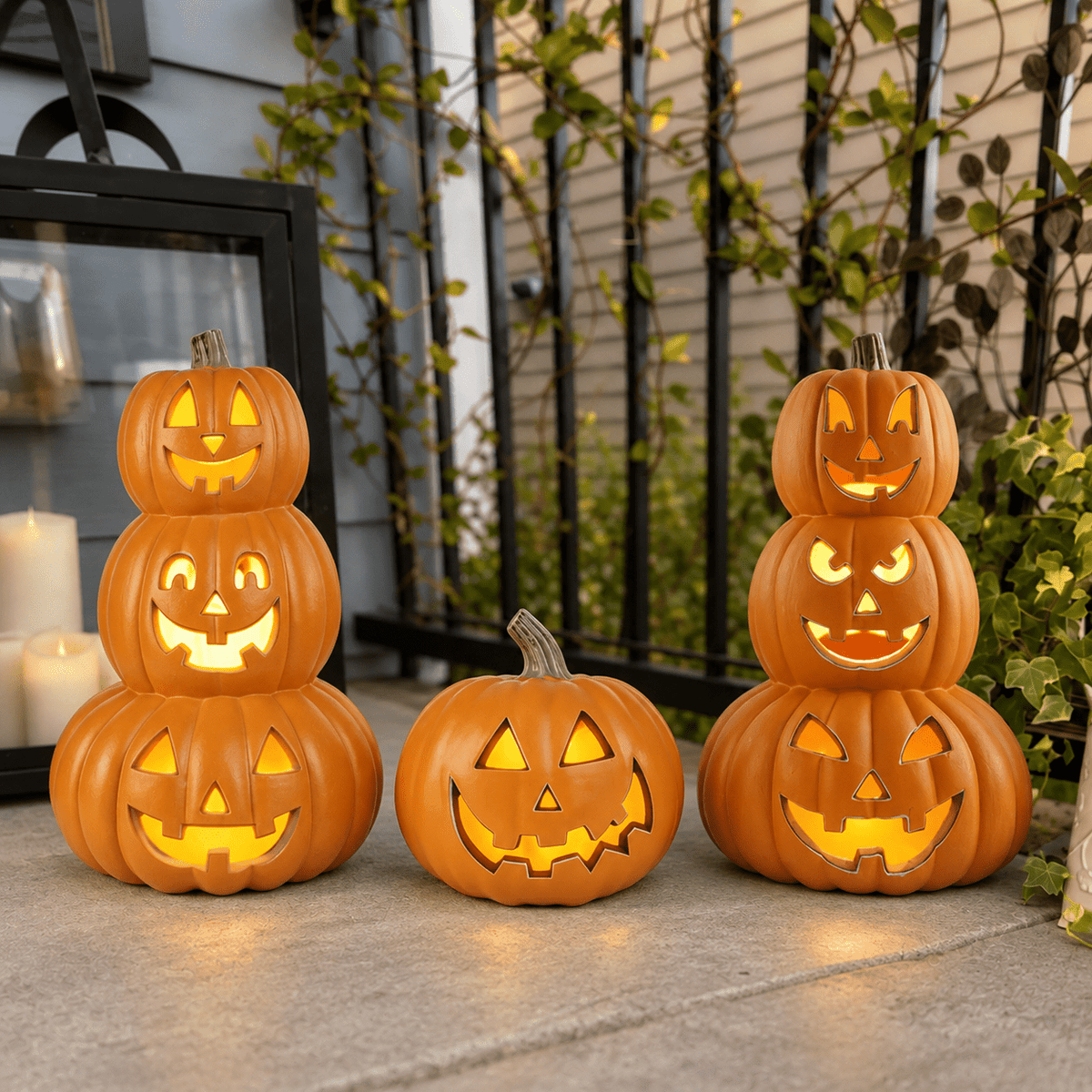 6" Jack O' Lantern - Battery Operated Halloween Pumpkin Lantern - Waterproof for Indoor Outdoor Decorations Favors