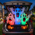 Joyfy 5 FT Halloween Inflatable Ghost Decoration with Colorful LEDs,Trunk or Treat Car Decorations Kit Ghost Trio with Built-in LED Light for Halloween Party Indoor,Outdoor,Yard,Garden Decor
