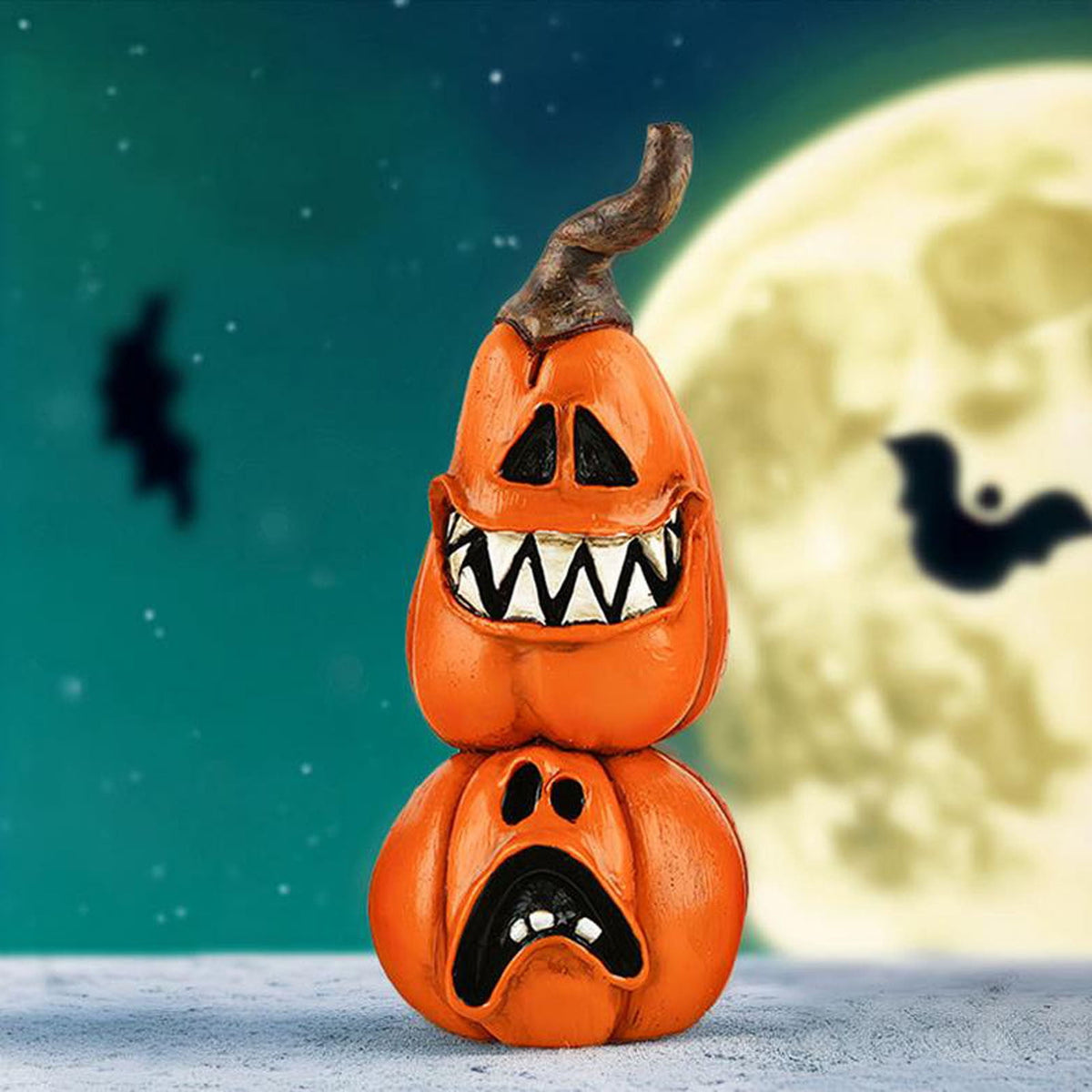Konghyp Halloween Pumpkin Decorations, Cat Witch Ornaments, Holiday Home Decor, Tabletop Resin Figures, Perfect for Festive Celebrations and Autumn Decorations