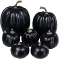 LSLJS Halloween Pumpkin Decorations, 8 Pack Different Size Artificial Lifelike Pumpkins Fall Crop Pumpkins Ornaments,Havest Pumpkin Simulation Model For Home Garden, Thanksgiving, Halloween