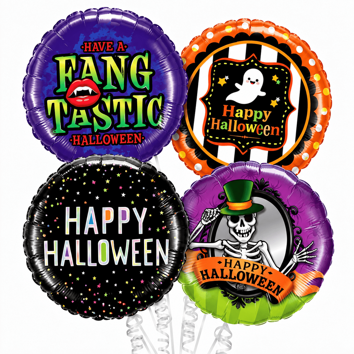 PMU Halloween Party Decoration "Happy Halloween" Jack Faces Aglow 18 Inch Mylar-Foil Balloon (1pkg) Pkg/1