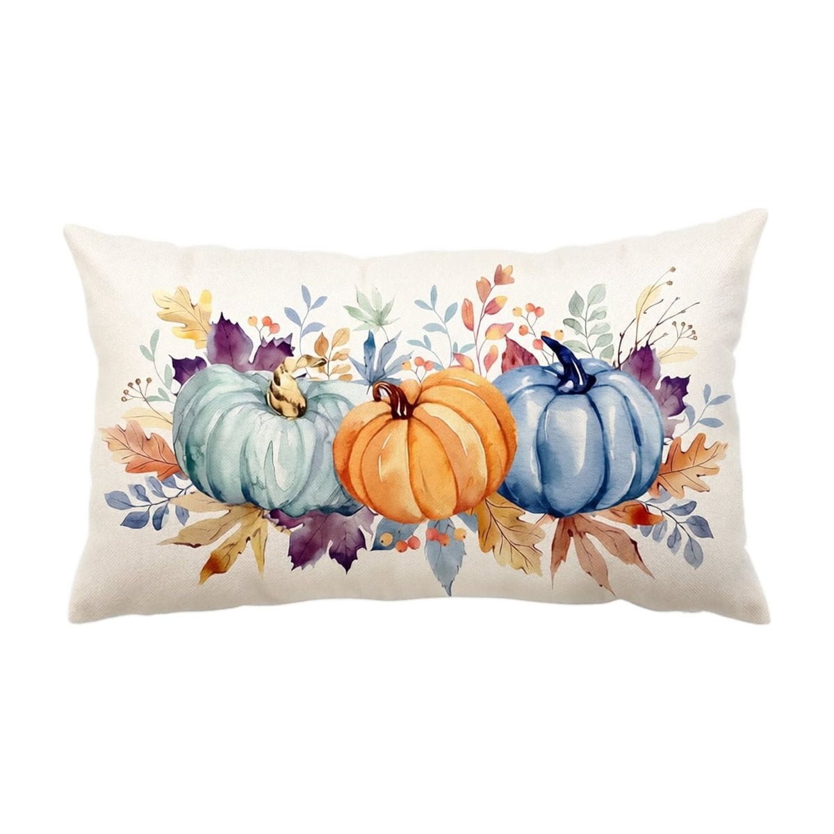 Fall Pumpkin Linen Pillow Cover, Thanksgiving Seasonal Decor Pillowcase, Farmhouse Style Great Housewarming Gift for Fall Home Decor