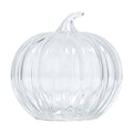 SLYNSHome Striped Glass Pumpkin Shaped Vase, Mini Hydroponic Flower Container,Clear Decorative Pumpkin Glass Centerpiece For Fall Thanksgiving Indoor Tabletop Home Decor