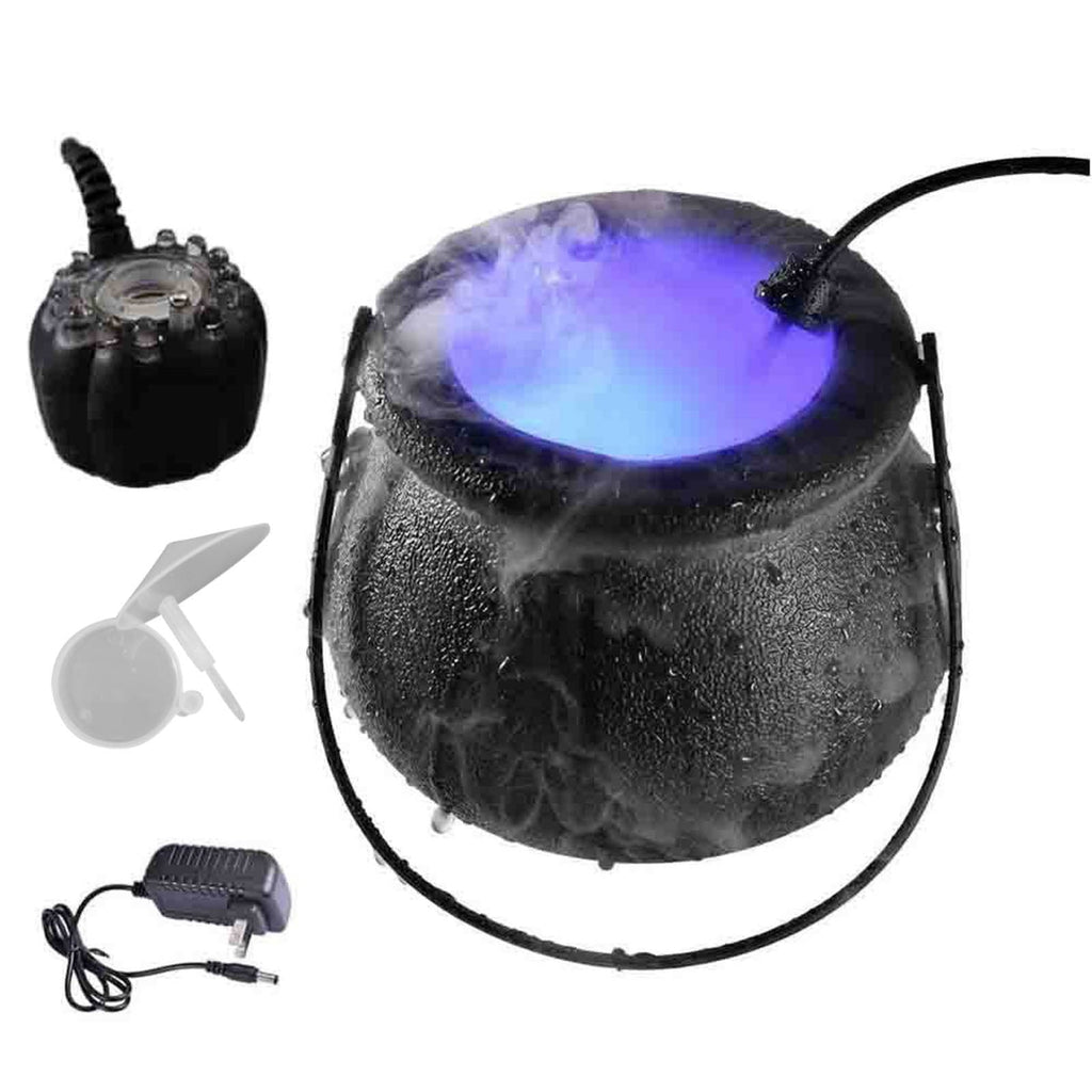 Tarmeek Halloween Mist Maker Cauldron with Light,Large Witch Cauldron Party Decorations, Halloween Party Spray Sprayer Cauldron Atmosphere Light for Halloween Decorations,Halloween Candy Bucket