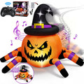 Firstness 2.4GHz Remote Control Car Halloween Inflatable Pumpkin Spider Blow ups Rc Car 360° Rotation, 3 Music and LED Lights,Aged 3+