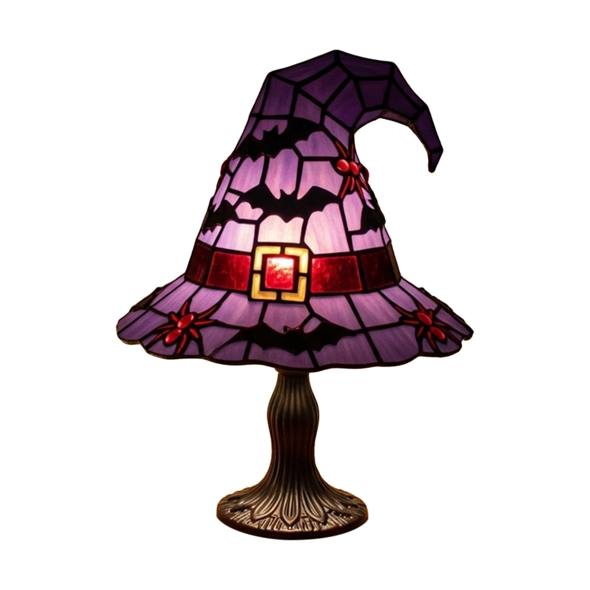 Halloween Pumpkin Night Light With Witch Hat Acrylic LED Tabletop Ornament, Spooky Glowing Figurine for Home Party Bedroom Holiday Decoration