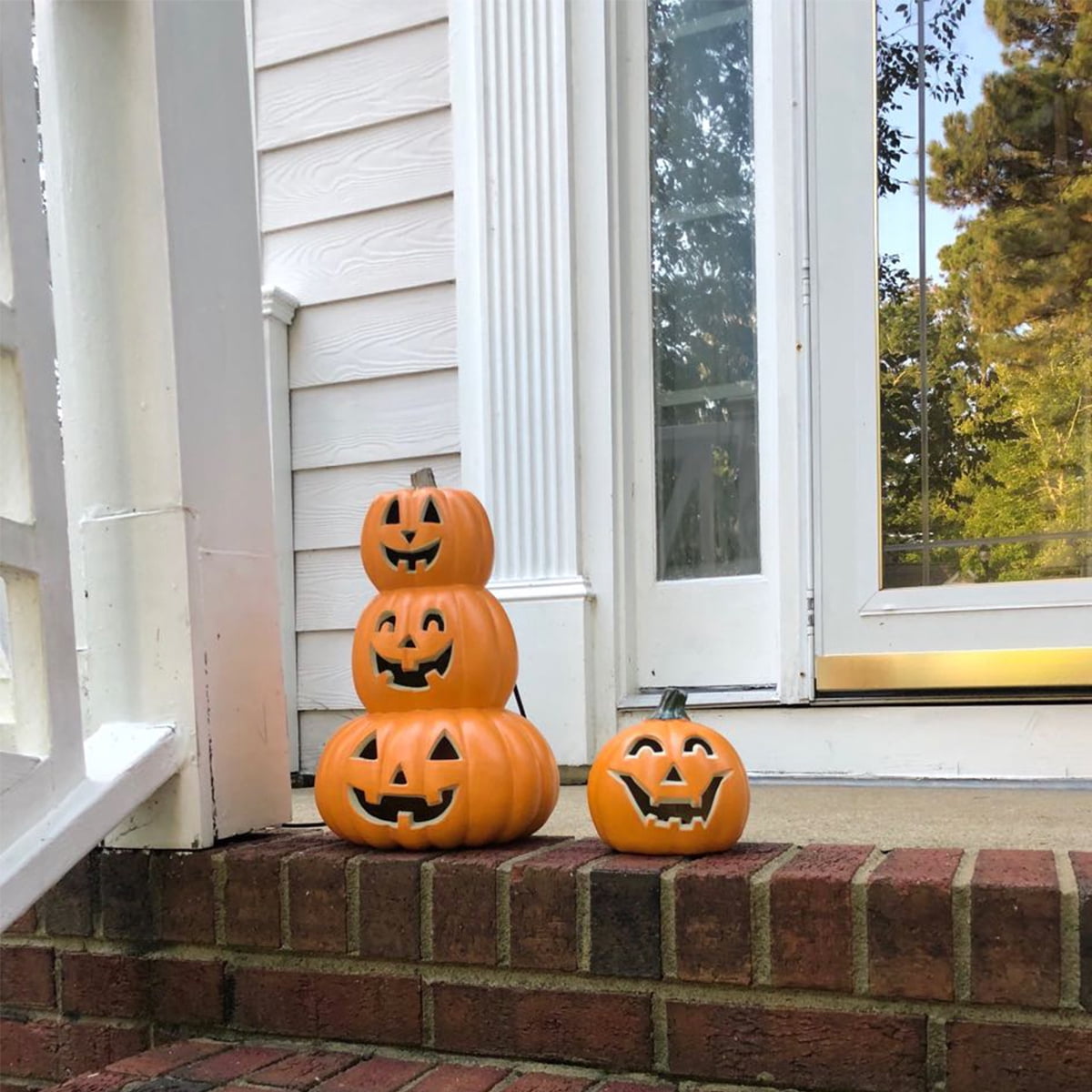 Gamexcel 14in Halloween Pumpkin Jack O Lantern With LED Bulb Indoor/Outdoor Pumpkin Party Decoration