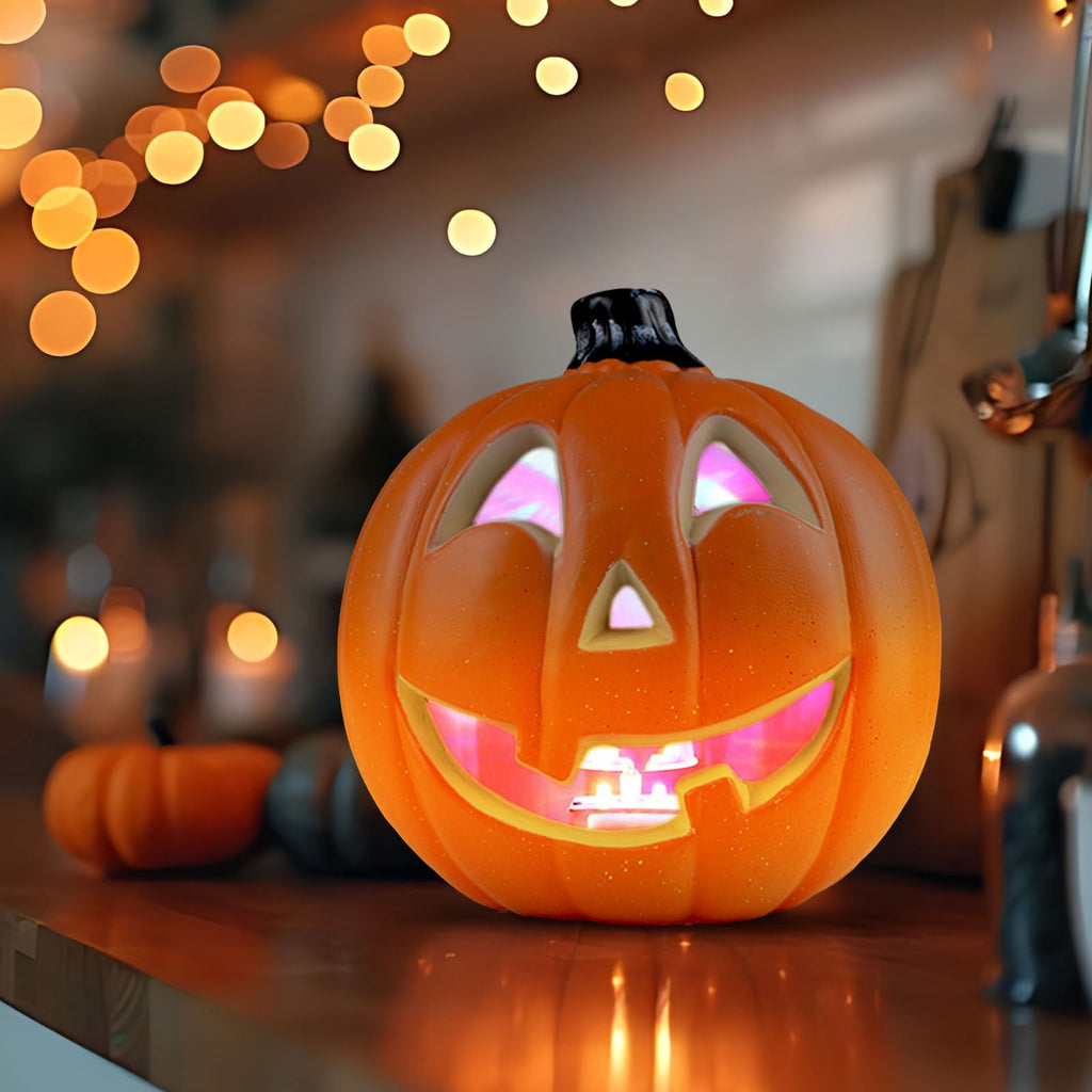 KMMYS Halloween Pumpkin Lantern, LED Light, Realistic Decoration, Versatile Halloween Prop, Perfect for Home Decor and Photography, Halloween Pumpkin Blow Molded Lantern
