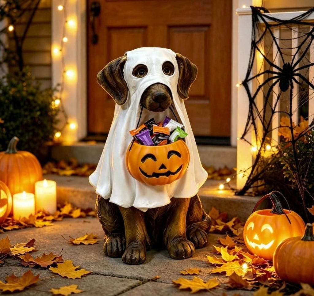 Halloween Ghost Candy Bowl Large Light Up Floor Stand with Remote Control for Halloween Party Treat Display and Trick Or Treat Setup