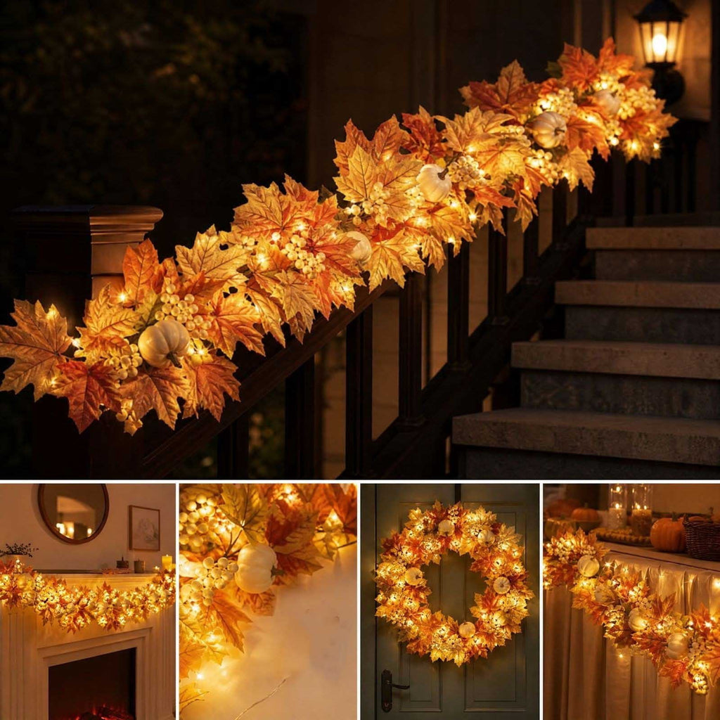 Spring Artificial Flowers Garland, 70 inch Fake Eucalyptus Vine Cherrys Blossoms Hanging Garland Rattan for Mantle Fireplace Wedding Indoor Outdoor Home Decor