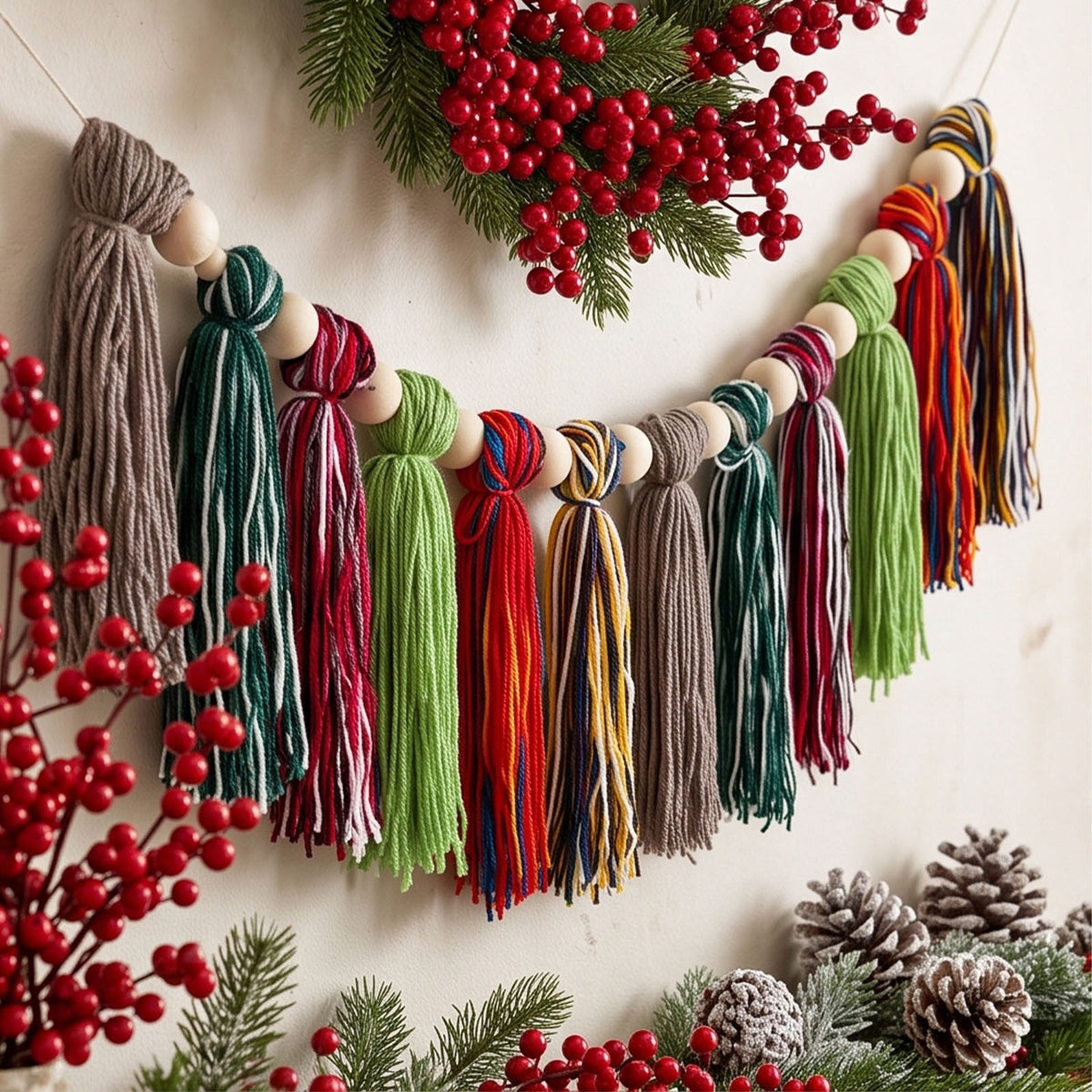 Spring Artificial Flowers Garland, 70 inch Fake Eucalyptus Vine Cherrys Blossoms Hanging Garland Rattan for Mantle Fireplace Wedding Indoor Outdoor Home Decor