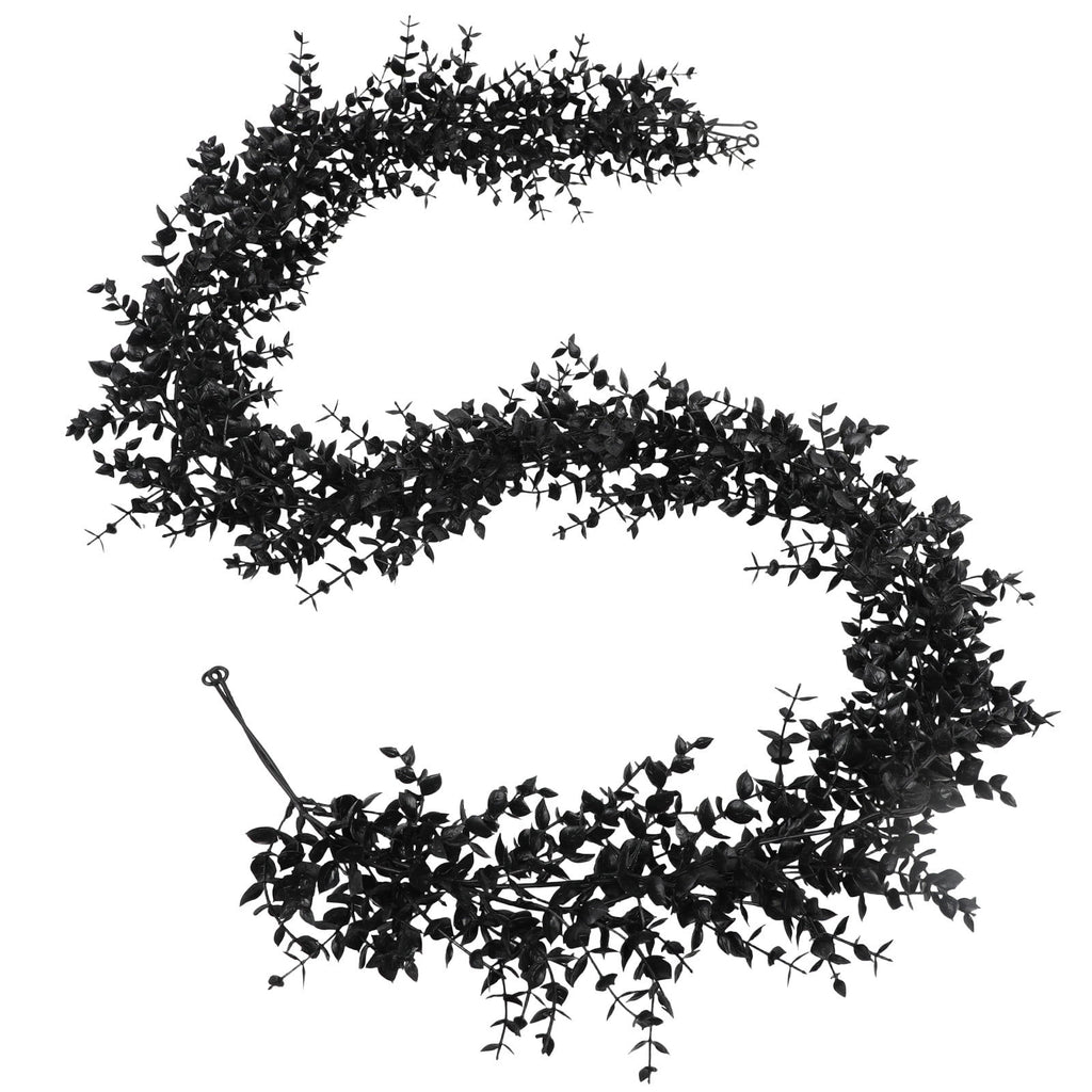 68 Inch Black Halloween Garland, Fall Artificial Vine, Thanksgiving Wall Decor for Home Mantel
