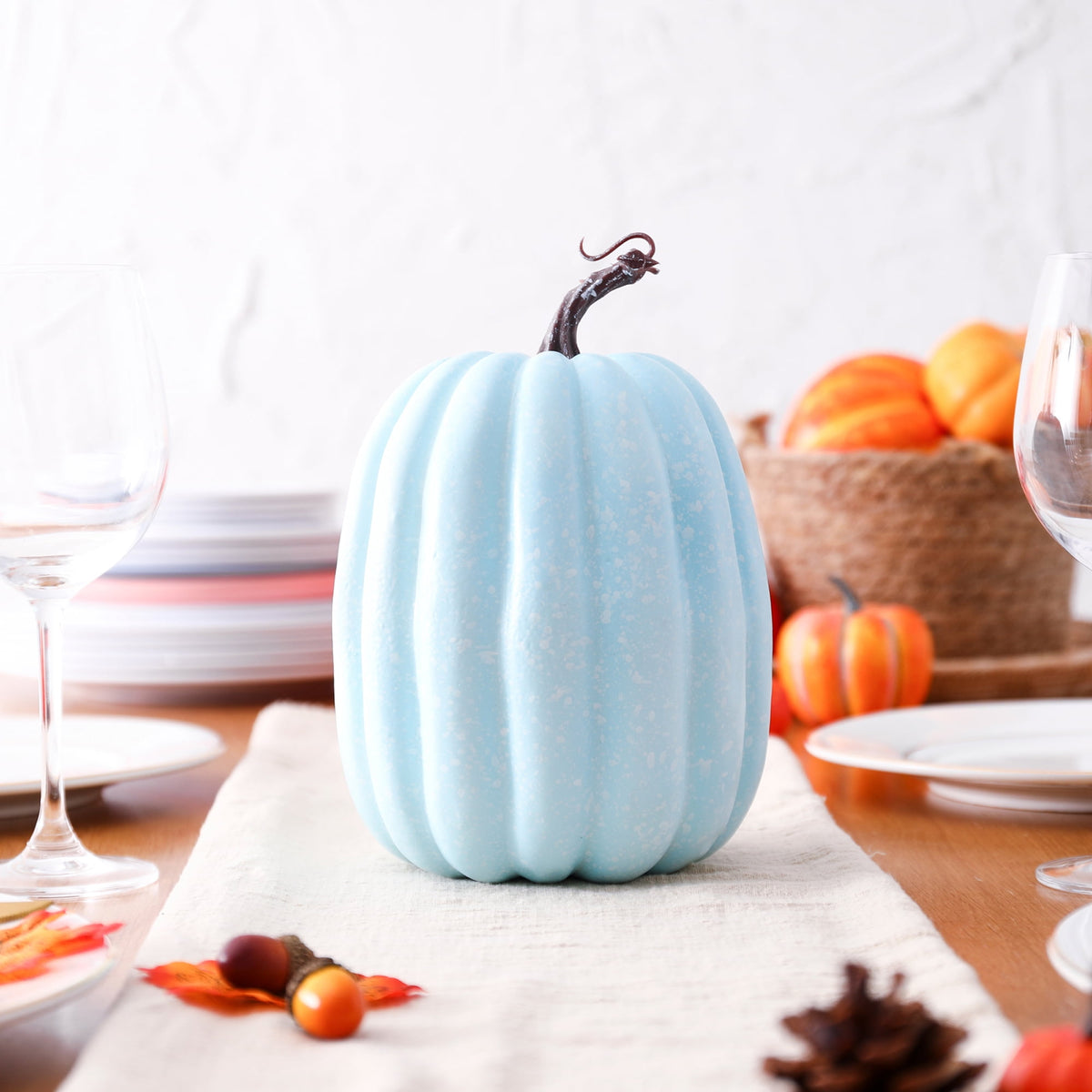RUINIXCW 8 Inch Large Artificial Pumpkins Fall Decorations Thanksgiving Halloween Pumpkins Giant Fake Pumpkins Foam Pumpkins Autumn Harvest Home Decor