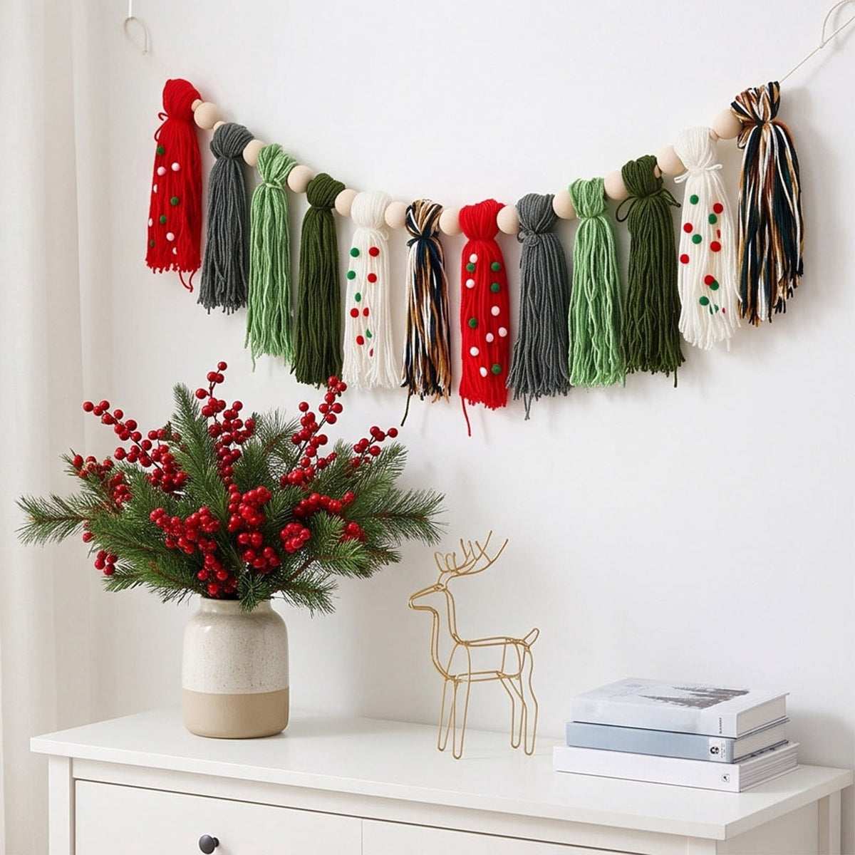 Spring Artificial Flowers Garland, 70 inch Fake Eucalyptus Vine Cherrys Blossoms Hanging Garland Rattan for Mantle Fireplace Wedding Indoor Outdoor Home Decor