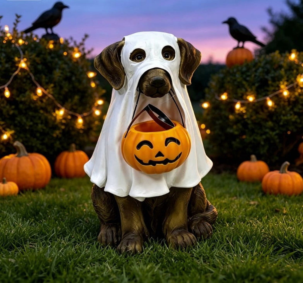 Halloween Ghost Candy Bowl Large Light Up Floor Stand with Remote Control for Halloween Party Treat Display and Trick Or Treat Setup