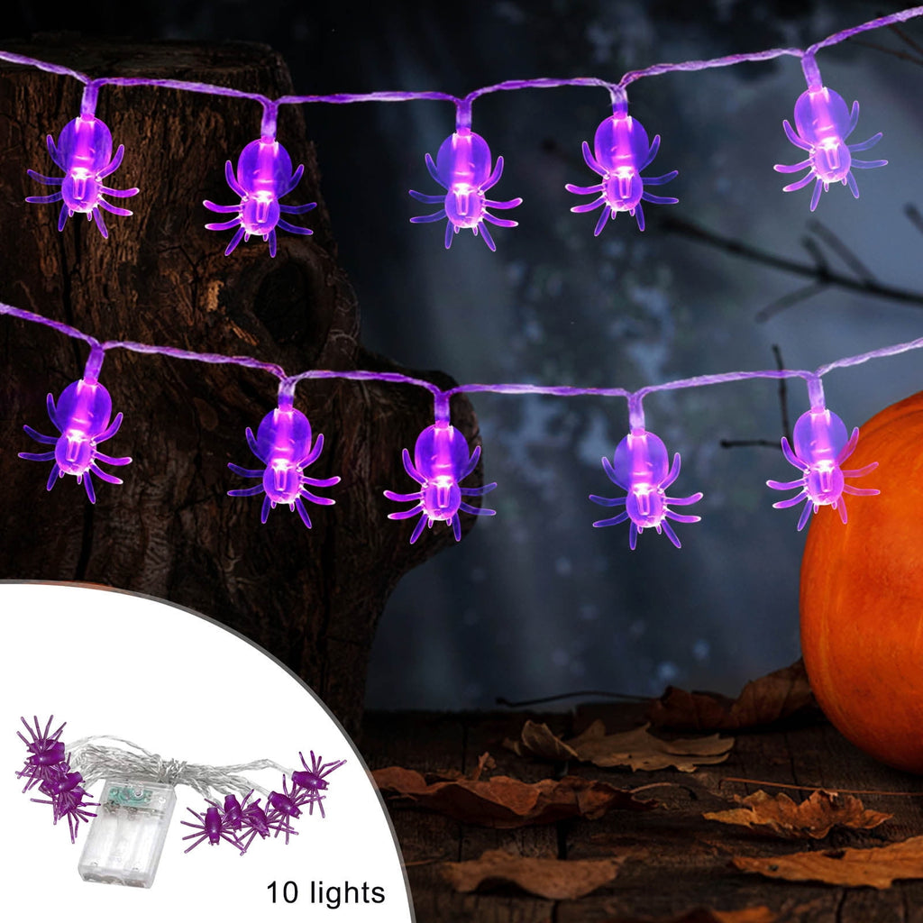 Halloween's String Lights Battery Operated 6.56FT 10 LED 3D Pumpkin Bat Ghost Light with Timer 8 Light Modes For Window Indoor Outdoor Decor Halloween Party Decorations