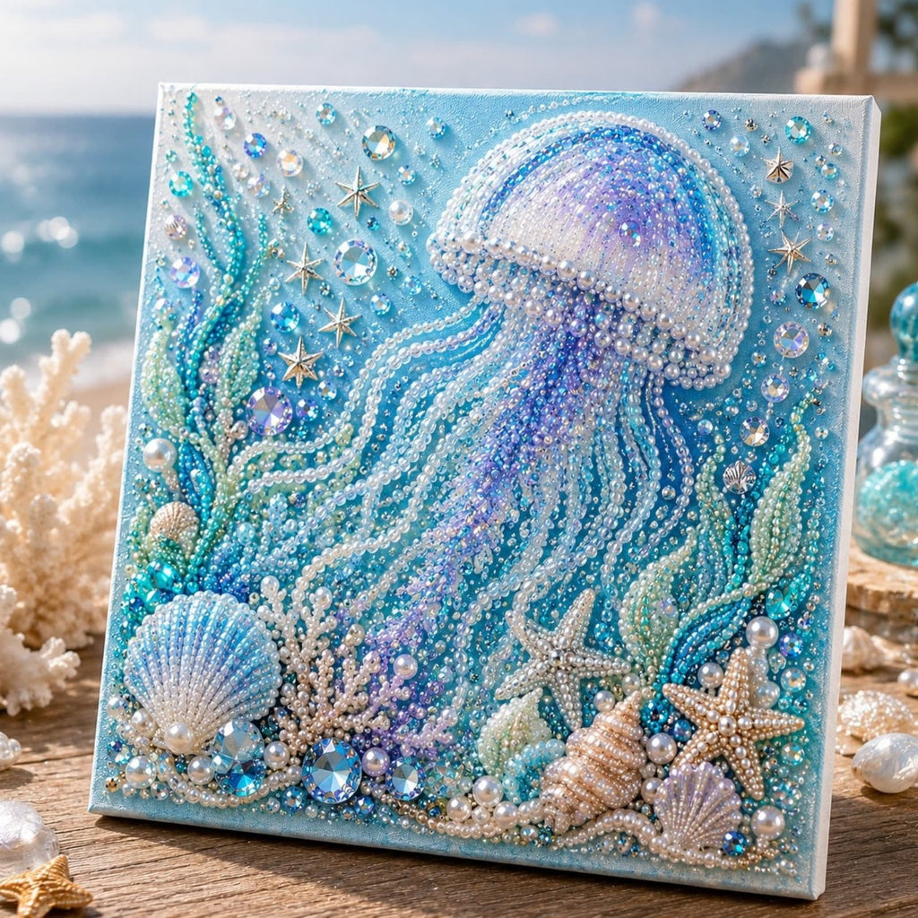 JWZZYD DIY Christmas Pearl Painting Art Kit with Frame, 9.8" Christmas Pearl Beads Art Craft Set, Gemstone Dots Beads for Holiday Christmas Wall Decor, Decoration Gift(Reindeer)