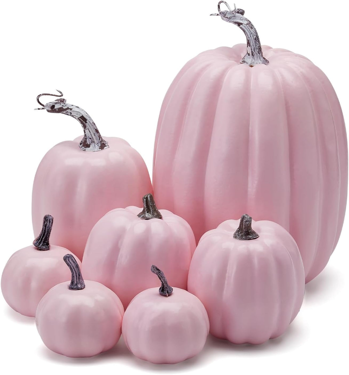 7Pcs Artificial Pumpkins Faux Foam Fall Harvest Pumpkin Halloween Thanksgiving Decorations Indoor for Home