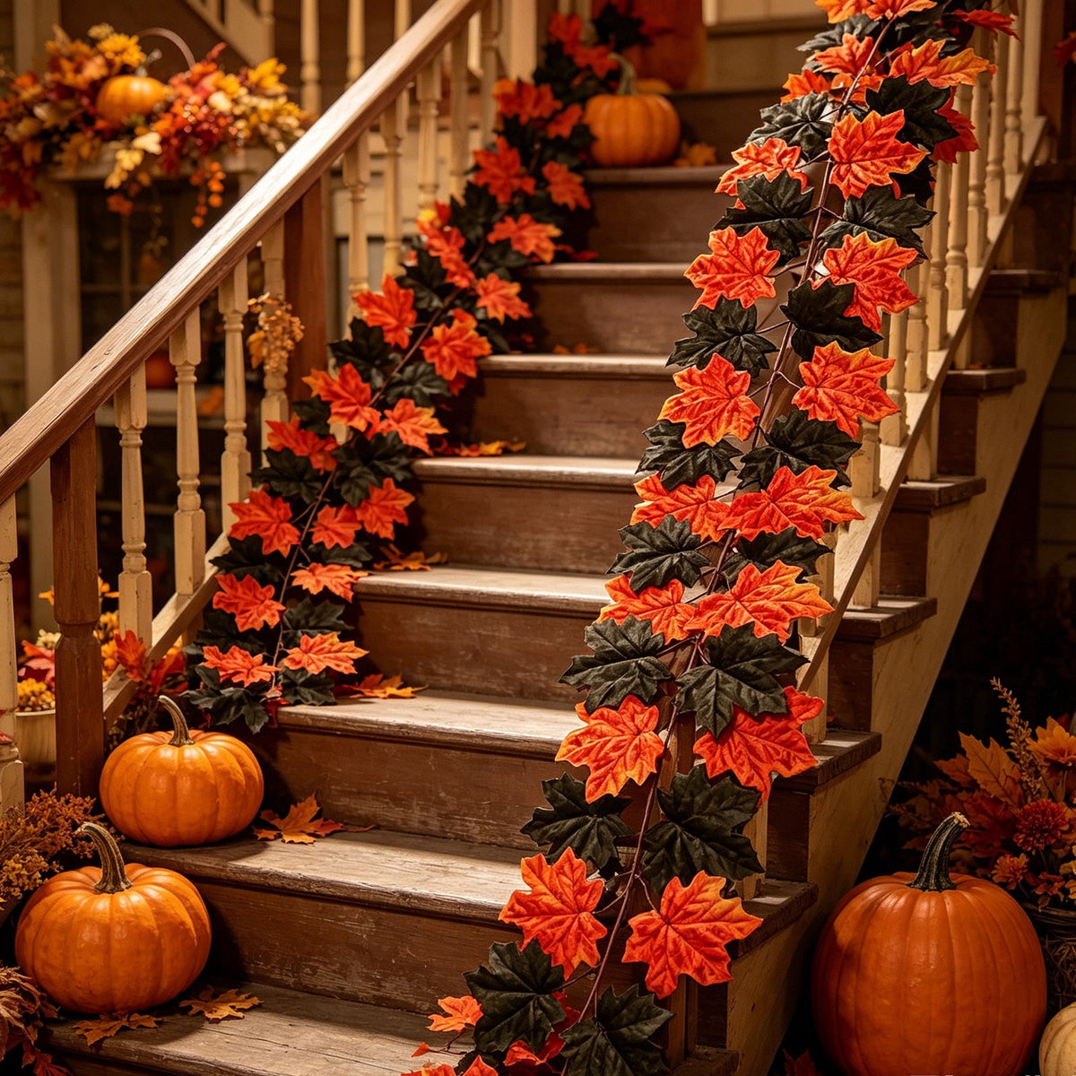 Spring Artificial Flowers Garland, 70 inch Fake Eucalyptus Vine Cherrys Blossoms Hanging Garland Rattan for Mantle Fireplace Wedding Indoor Outdoor Home Decor