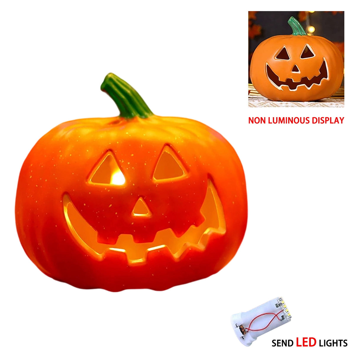 Halloween Lighted Pumpkin Large Plastic LED Pumpkin Decoration for Outdoor Yard Porch Home Storefront Shopping Mall Holiday Display Decor