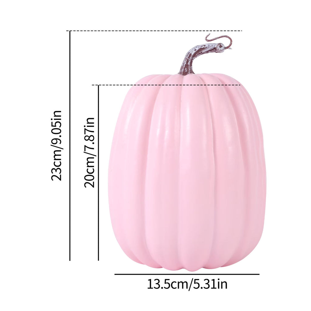 CQHVKQ 8 Inch Large Artificial Pumpkin Fall Decorations, Realistic Fake Harvest Pumpkin, Orange Gold Decorative Pumpkins for Table Centerpieces, Fall, Thanksgiving & Halloween DIY