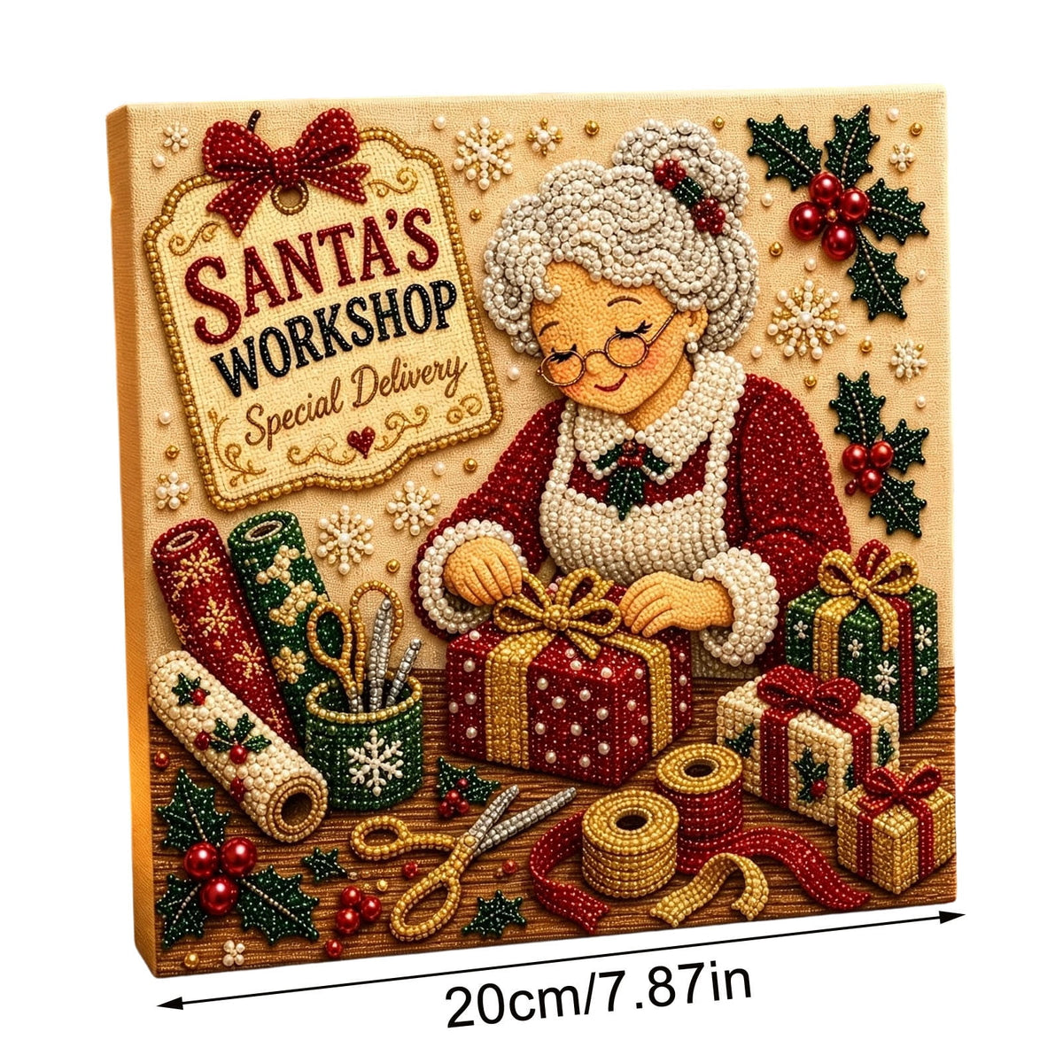 JWZZYD DIY Christmas Pearl Painting Art Kit with Frame, 9.8" Christmas Pearl Beads Art Craft Set, Gemstone Dots Beads for Holiday Christmas Wall Decor, Decoration Gift(Reindeer)